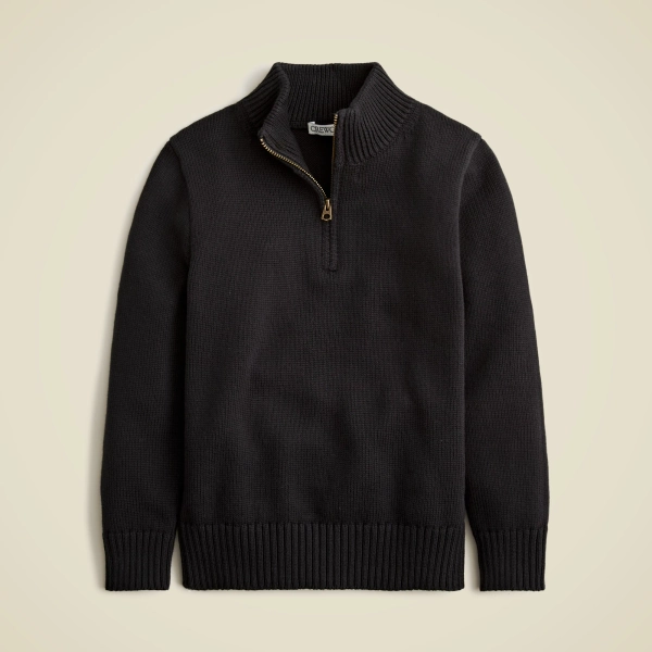 Kids' heritage cotton quarter-zip sweater