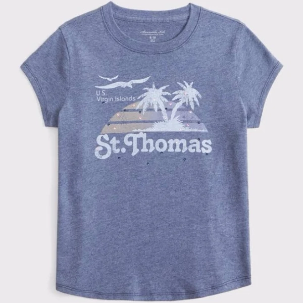 Abercrombie Kids Girls Slim Graphic Tee