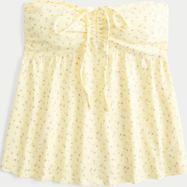 Hollister Women's Strapless Cinched Babydoll Top