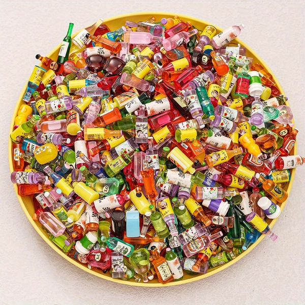 Mini Food and Beverage Set, Plastic Resin, 50pcs/100pcs 1:12 Scale Dollhouse Supermarket, Suitable for Dollhouse Kitchen Game, Creative Decoration, Perfect Gift for Collectors and Model Enthusiasts