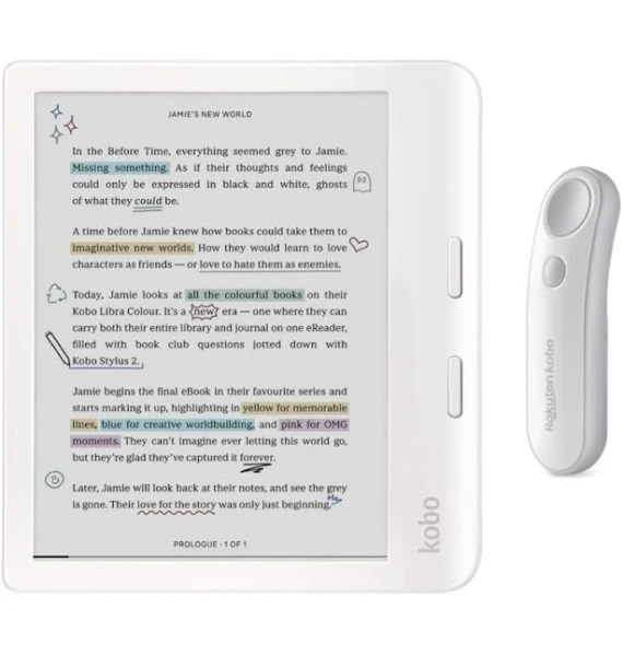 Kobo - Libra Colour eReader with Remote Bundle - 2024 - White