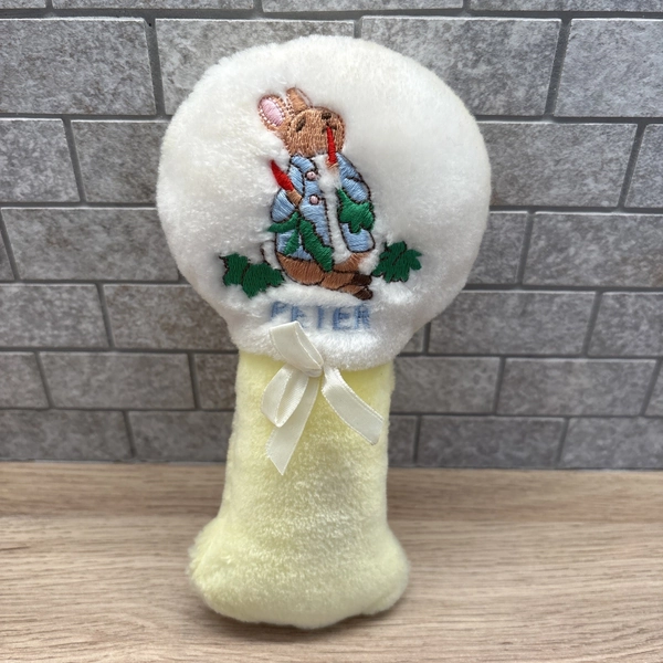 Vintage 1980s Eden Toys Peter Rabbit Soft Fabric Plush Baby Rattle Toy 7"