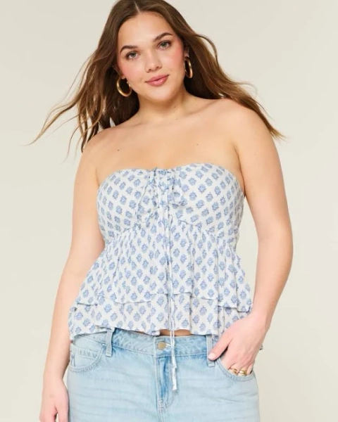 Hollister Women's Tiered Halter Babydoll Top