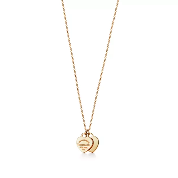 Return to Tiffany® Double Heart Tag Pendant in Yellow Gold, Mini