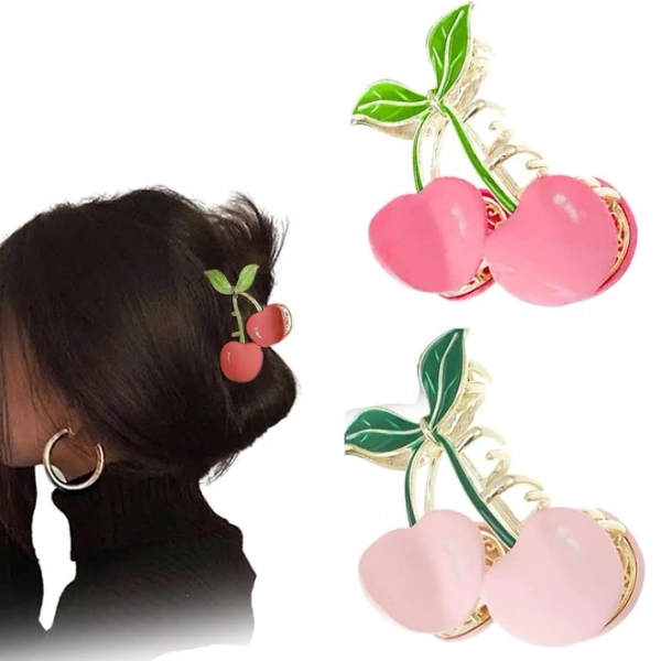 Women's Cherry Butterfly Hair Claw Clips