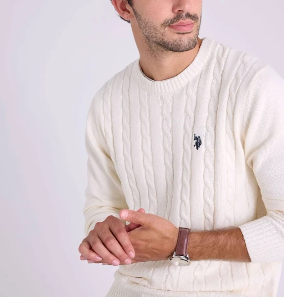 U.S. Polo Assn. Men's Cable Crew Neck Sweater