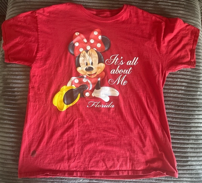 Disney Minnie Mouse Red T-Shirt "It's All About Me" Florida Graphic Tee