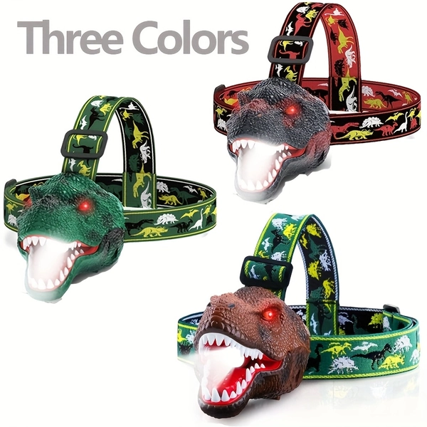 1pc, LED Headlamp, Roaring Dinosaur Headlamp, USB Rechargeable Light, 90° Rotating Headlamp, Home Decoration Headlamp, The Best Gift for Birthdays, Christmas, Halloween, New Year, New Year'S Day, And Valentine'S Day