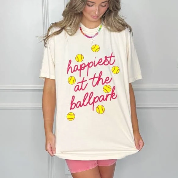 Happiest at the Ballpark Softball Tee 2XL (20-22)