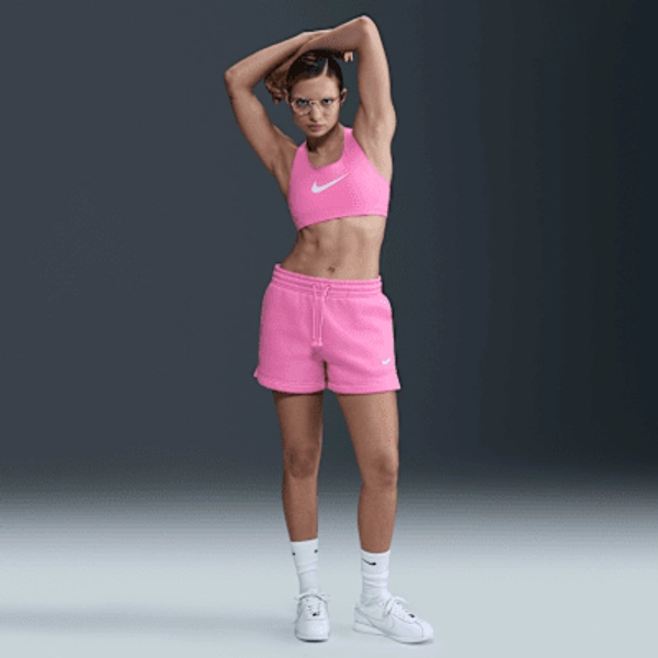 Nike Sportswear Phoenix Fleece Women's Mid-Rise 4" Shorts - Playful Pink/Sail - Size XS