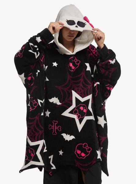 Monster High Skullette Icons Fuzzy Oversized Hoodie