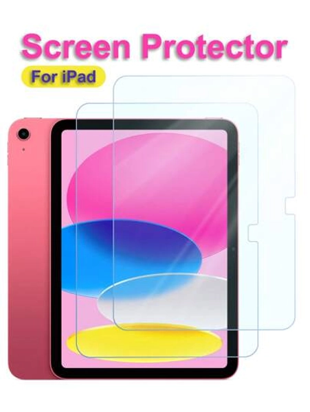 ZYONS 2PCS IPad Tablet Screen Protector, High Definition High Transparency, Scratch Resistant Anti-Drop, Full Screen Coverage, Fingerprint Resistant, Sensitive Touch, Tempered Glass Screen Protector Compatible With IPad 11th Generation 2025 A16/IPad 10th Generation 10.9inch/IPad Air 13 11 M4 M3 M2 2025 2024/IPad Pro 12.9inch/Mini 2024