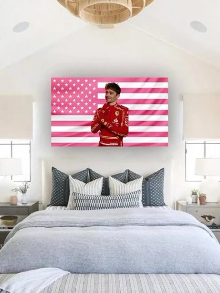 Charles Leclerc Ferrari Flag Tapestry | F1 Racing Wall Art | Formula 1 Driver Banner | Motorsport Bedroom & Dorm Room Decor | Formula Merch