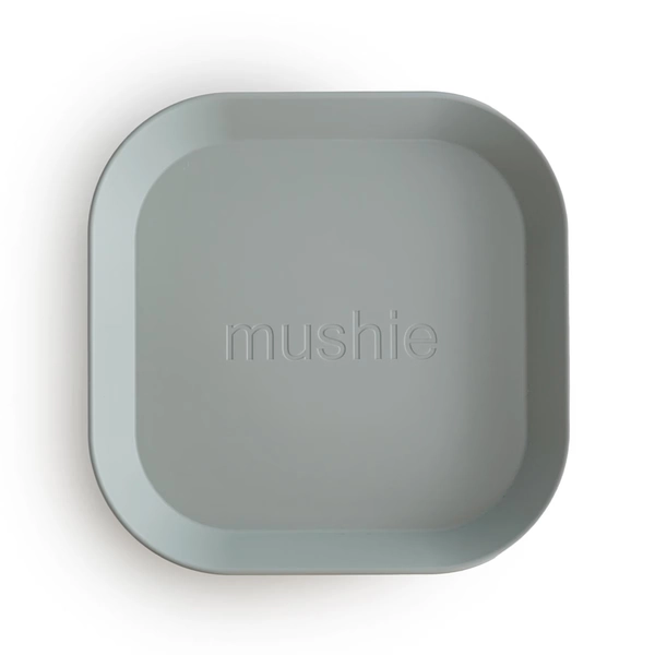 Mushie Square Dinner Plates 2pc - Sage