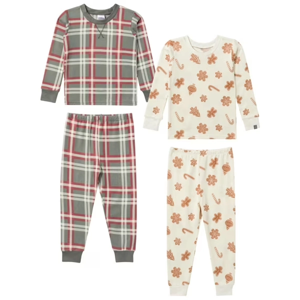 Modern Moments by Gerber Christmas Pajamas, 4-Piece, Sizes 12 Months - 5T