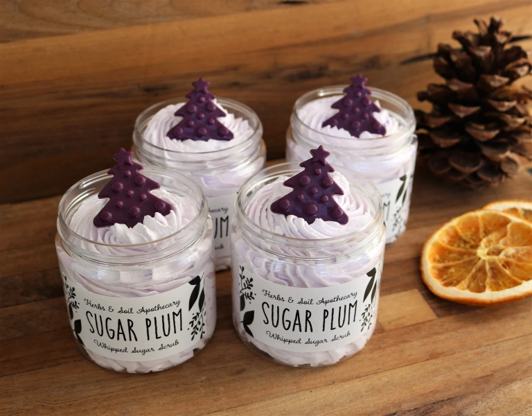 Sugar Plum Whipped Sugar Scrub With Mini Soap Topper, Bright Bubbly and Sweet Scents, Made With Sweet Almond Oil, Cute Best Seller for Years - Etsy Brazil