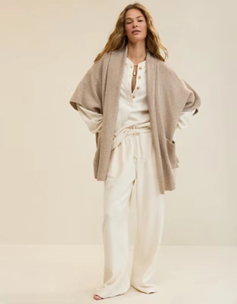 Aerie Waffle Shawl Cape