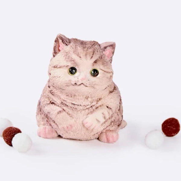 TABASQUISHY Flocked Brown Cat Taba Squishy Squeeze Toys