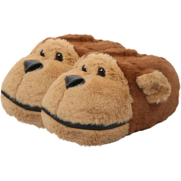 A2z Girls Boys Womens Mens 3d Monkey Animal Slippers Cute Face Indoor