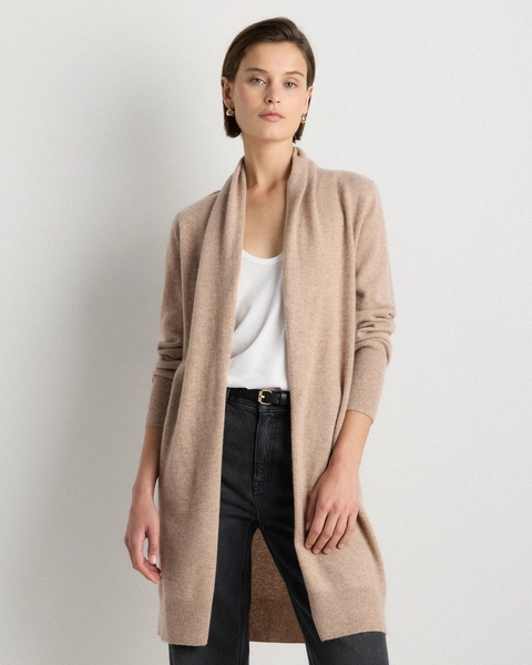 Mongolian Cashmere Duster Cardigan Sweater in Teak