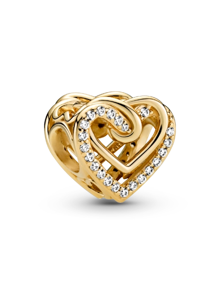 Sparkling Entwined Hearts Charm