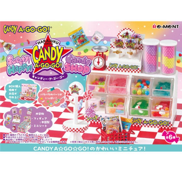 Re-ment Sweety! Happy! Candy SHOP - Harajuku Tokyo CANDY A GO GO! Collection 6pcs Complete Box