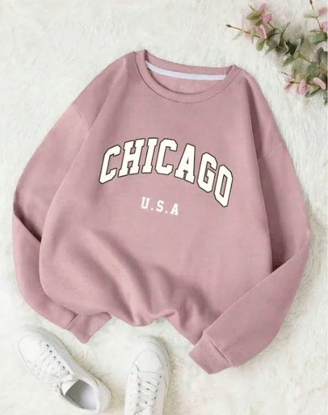 SHEIN Teenage Youth Junior City Print Snug Fit Sweatshirt