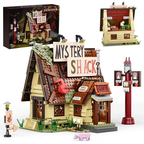 (🌟) Mysterys Shack Building Block Set Cartoon Gravityed Falls House Building Kit Compatible with Lego DIY Model Display Collection Gift for Adult and TV Fans (965pcs)
