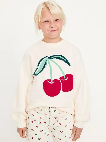Oversized Crew-Neck Sweater for Girls