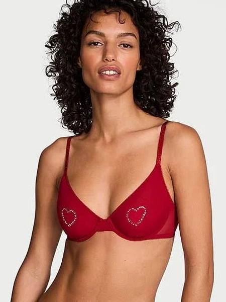 Victoria's Secret Ziggy Glam Embroidery Unlined Demi Bra