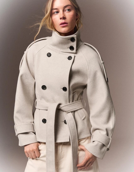 Veste trench col cheminée