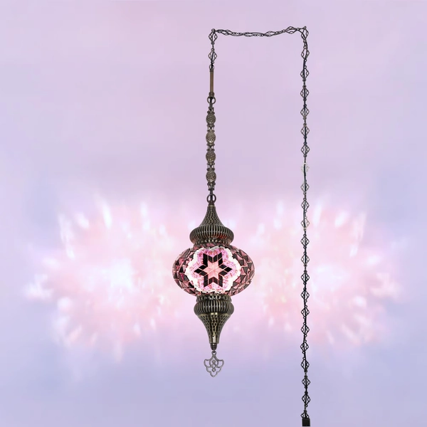 Turkish Mosaic Hanging Lamp Moroccan Pendant Lights Plug Cable Swicth Inculed