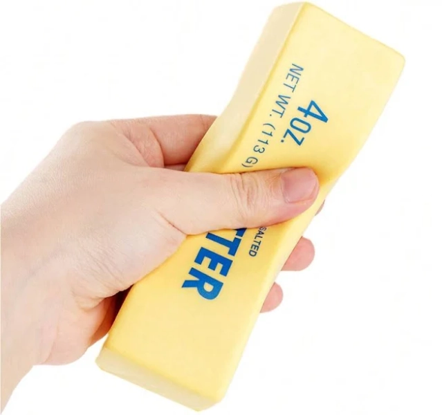 1pc Butter Stick Stress Relief Squeeze Toy: Soft Squishy Slow Rebound Fidget Toy, Suitable As Anxiety Relief New Year And Birthday Gift,Acrylic Card