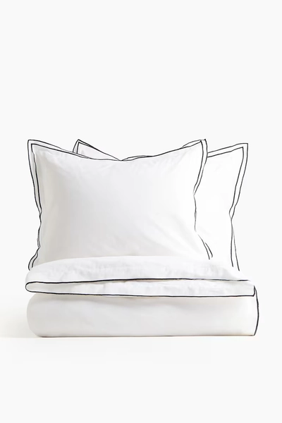 King/Queen Cotton Duvet Cover Set - White
