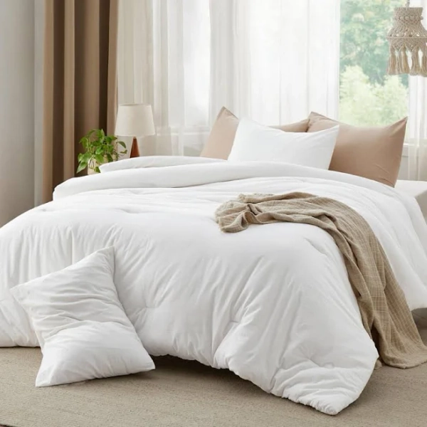 Bedsure Pre-washed Comforter Set with 100% Cotton Outer Covert 143TC