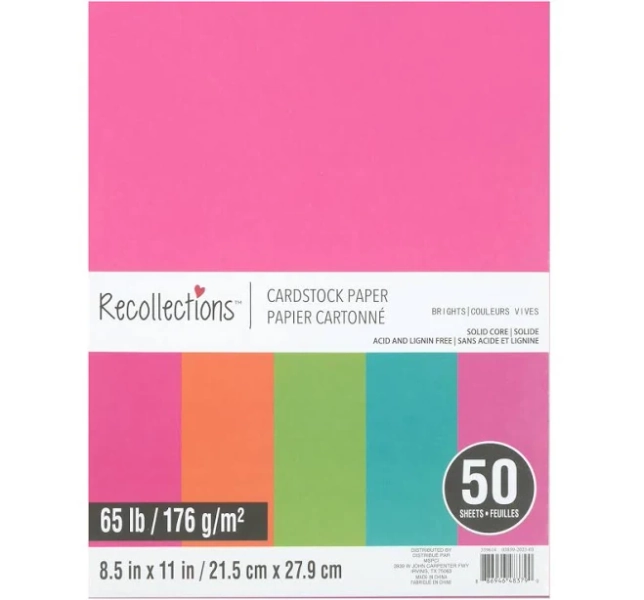Recollections Brights Cardstock Paper Sheets