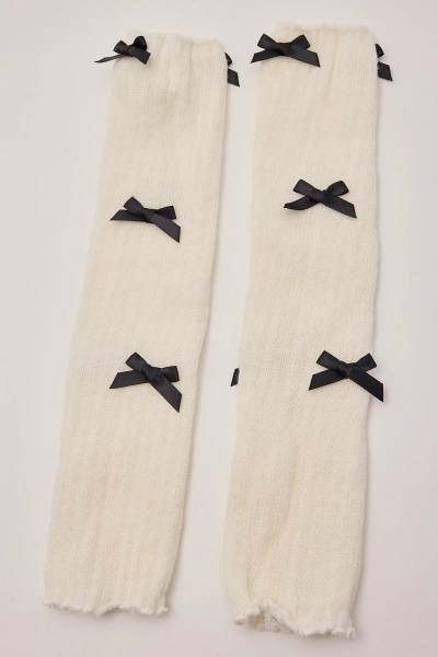 Token Bow Leg Warmers Cream and Black