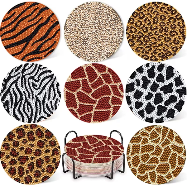8pcs diamond painting coasters stand animal patterns high - Temu