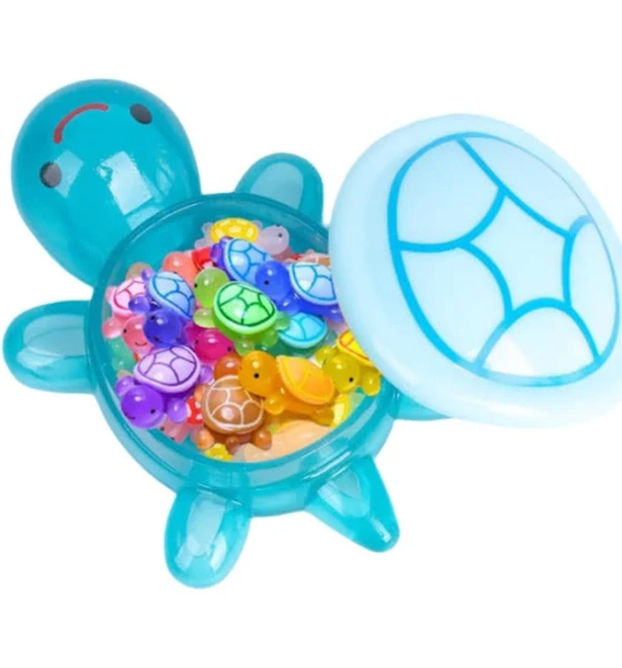 tkerinse Mini Animals Turtles Night Glow, 100pcs Mini Turtles with Large Turtles Storage Box, Luminous Tiny Resin Turtles, Multicoloured Small Turtle