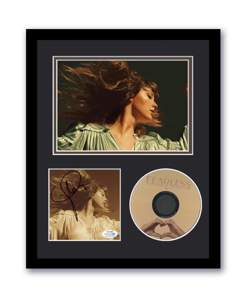 Taylor Swift Autographed Signed 11x14 Custom Framed CD Photo Fearless ACOA