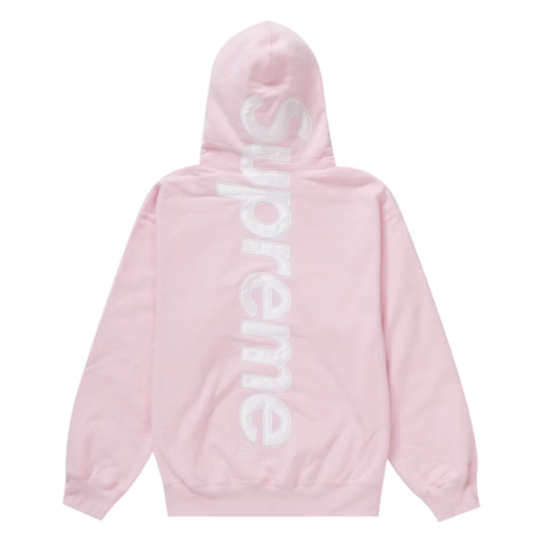 Bluza Supreme Hooded Satin Applique Pink - KICKS ZONE