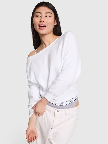 Ivy Fleece Off-The-Shoulder Sweatshirt