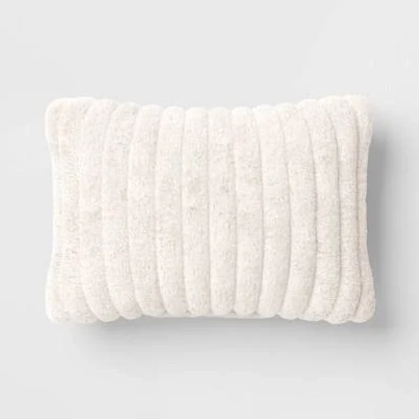 Room Essentials Channeled Faux Fur Lumbar Throw Pillow