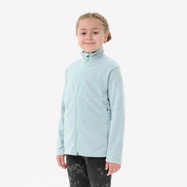Kids’ hiking fleece jacket MH500 Zip, 7-15 years - Sky Blue