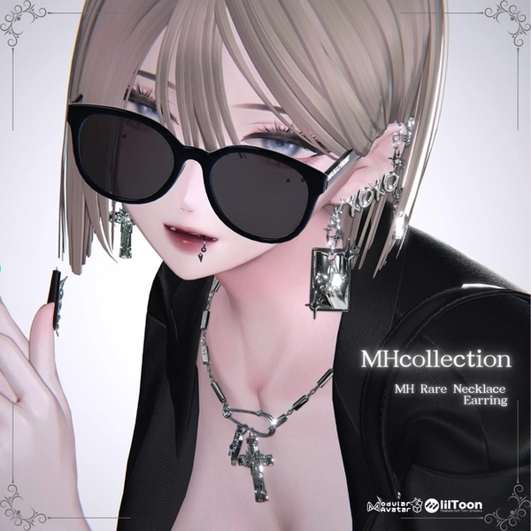 【VRC想定/20アバター対応】【MA対応】MH Rare Earring ＆ Necklace