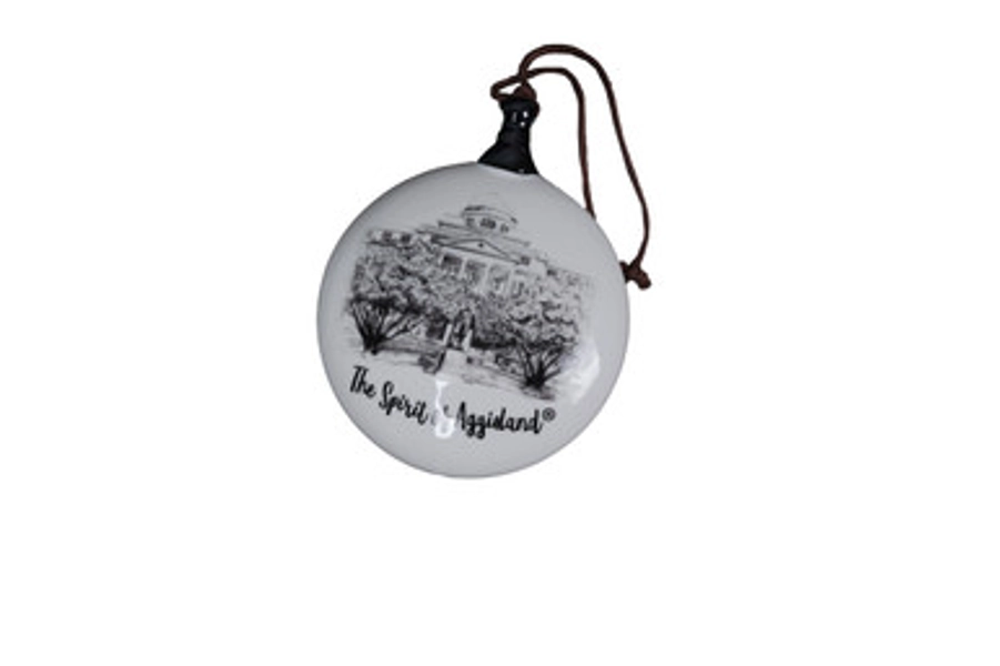 Texas A&M Campus Ceramic Puff Ornament