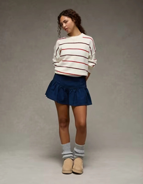 AE High-Waisted Pleated Mini Skirt