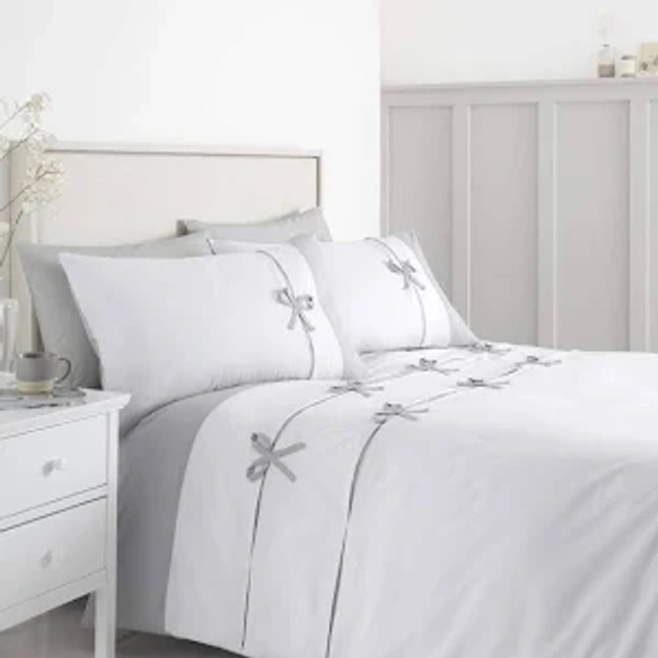 Catherine Lansfield Milo Bow Duvet Set