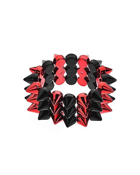 Red and Black Spike Stud Cuff Bracelet