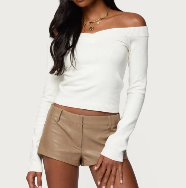 Leatrice Off Shoulder Knit Top